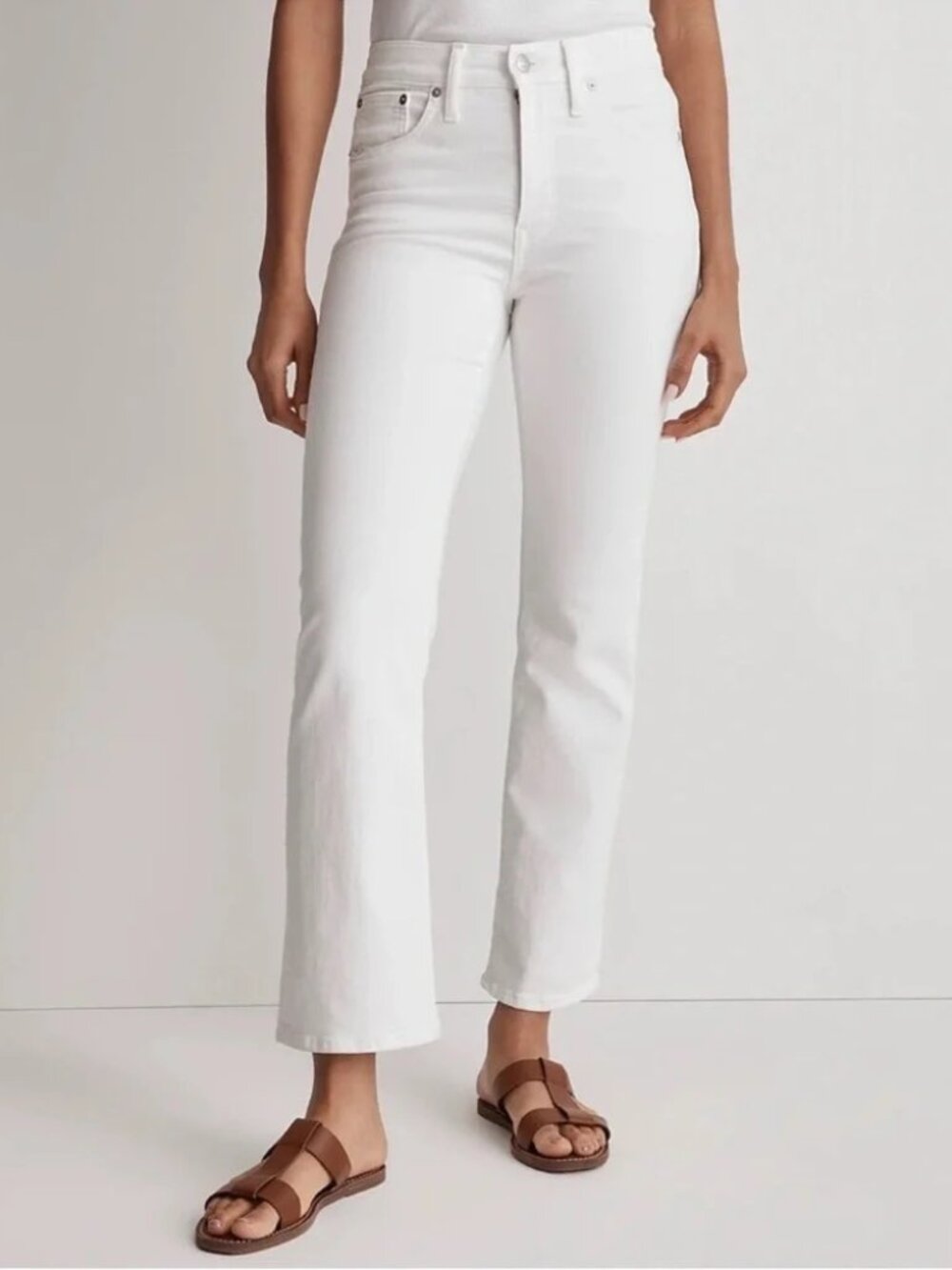 Madewell Mid‑Rise Kick Out Jeans – White – 27